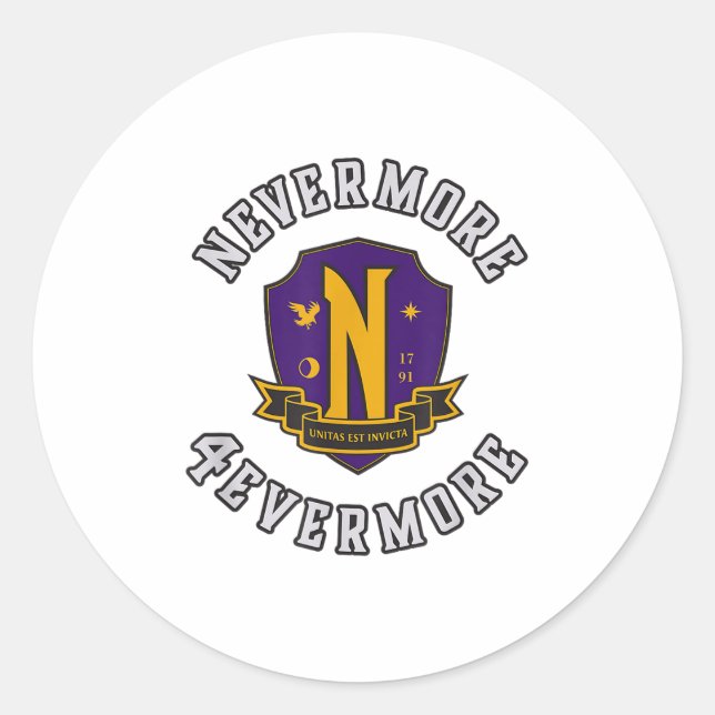 Sticker Rond Mercredi - Nevermore 4evermore _1 (Devant)