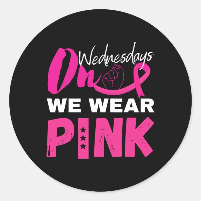 Sticker Rond Mercredi, Nous Portons Une Sensibilisation Au Canc (Devant)