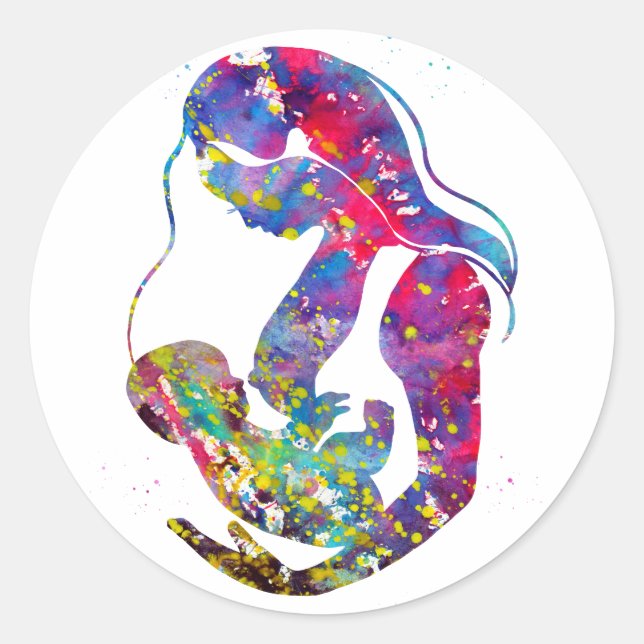 Sticker Rond Mère allaitante (Devant)