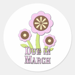 Sticker Rond Mère attendue en mars