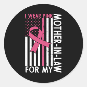 Sticker Rond Mère belle-famille guerrière contre le cancer du s