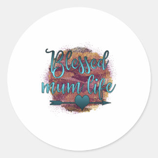 Sticker Rond Mère Cadeau Bienheureux Maman Vie