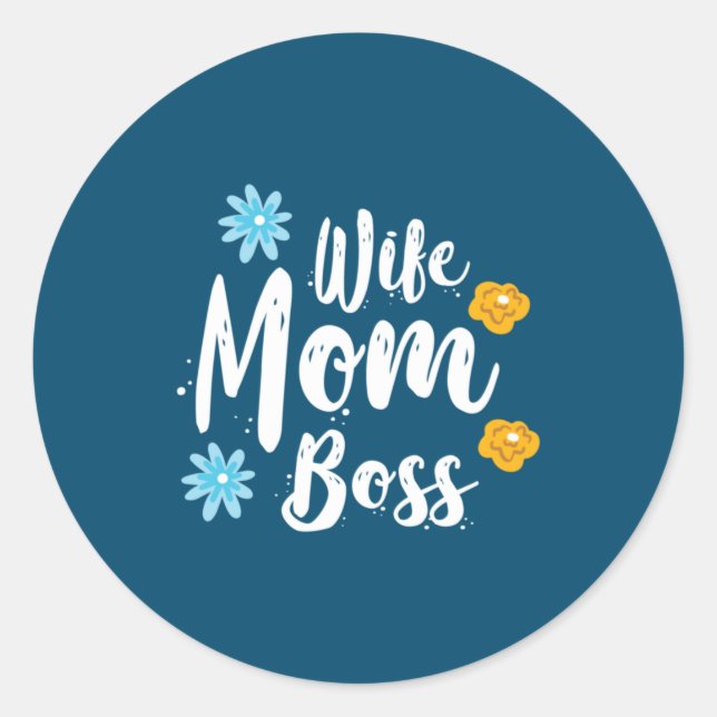 Sticker Rond Mère Cadeau Femme Maman Patron (Devant)
