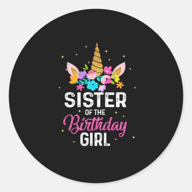 Sticker Rond Mère cadeau | Soeur De La Fille Anniversaire Anniv (Devant)