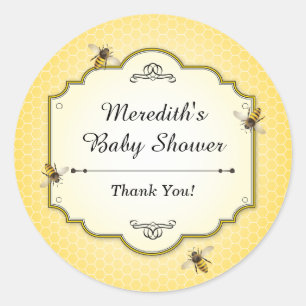 Sticker Rond Mère d'abeille aux mercis de baby shower d'abeill