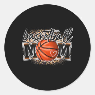 Sticker Rond Mère de basket-ball Mère Leopard Basketball Senior