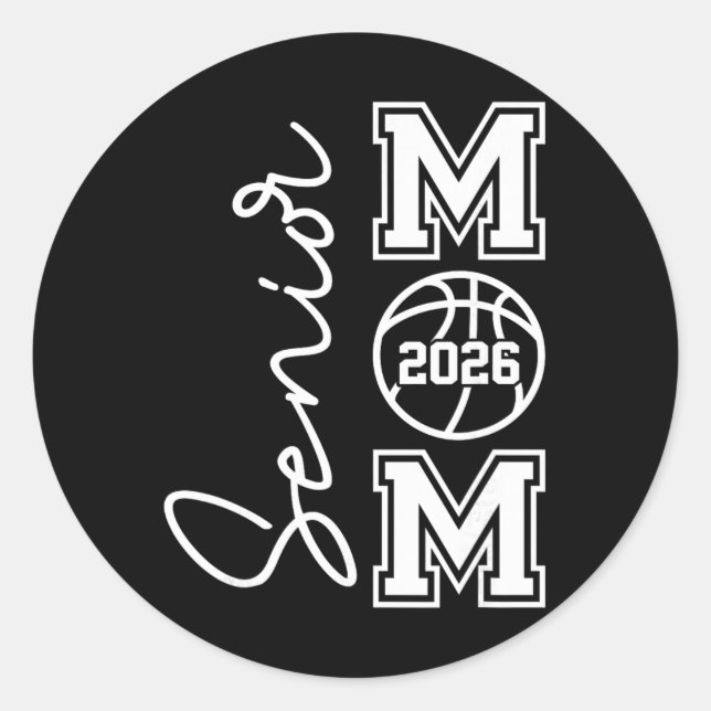Sticker Rond Mère de basketteuse senior Cl de la promotion 2026 (Devant)