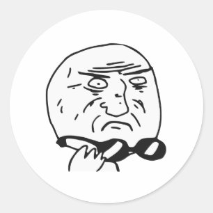 Sticker Rond Mère de Dieu Rage Face Mème comique