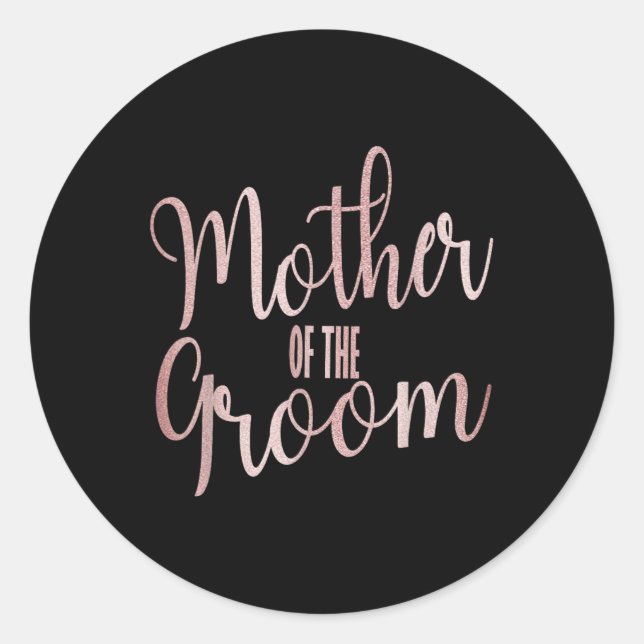 Sticker Rond Mère De La Fête De Mariage Groom (Devant)