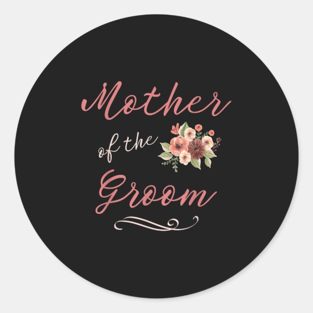 Sticker Rond Mère De La Fête De Mariage Mariage Groom (Devant)