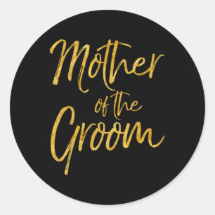 Sticker Rond Mère De La Groom Chemise Mignonne Or Mariée Maman
