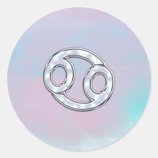 Sticker Rond Mère de Pearl Style Cancer Zodiac Signal Décor (Devant)