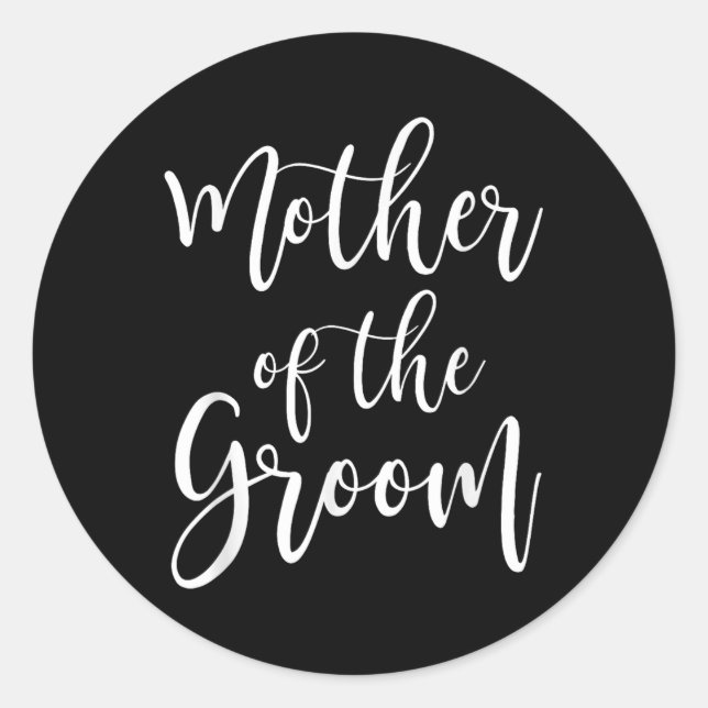 Sticker Rond Mère Du Mariage Groom Maman (Devant)