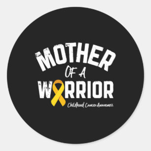 Sticker Rond Mère D'Un Guerrier Enfance Cancer Sensibilisation