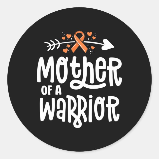 Sticker Rond Mère D'Un Guerrier Mère Famille Leucémie Cancer Aw (Devant)