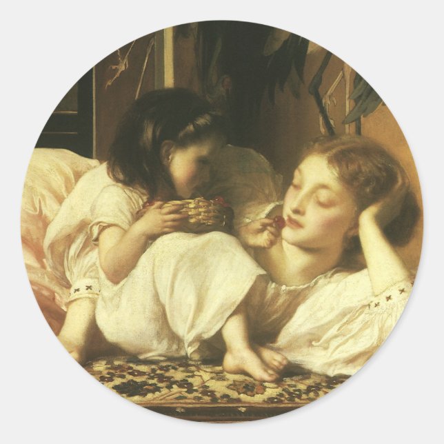 Sticker Rond Mère et Enfant (alias Cerises) de Lord Leighton (Devant)