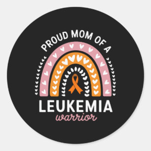 Sticker Rond Mère fière d'un guerrier contre la leucémie 1 