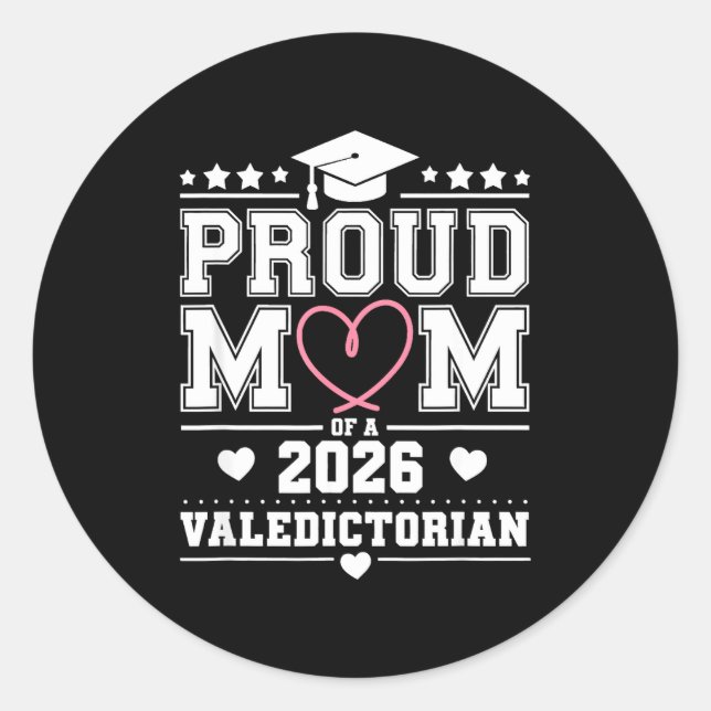 Sticker Rond Mère fière d'une major de promotion 2026  (Devant)
