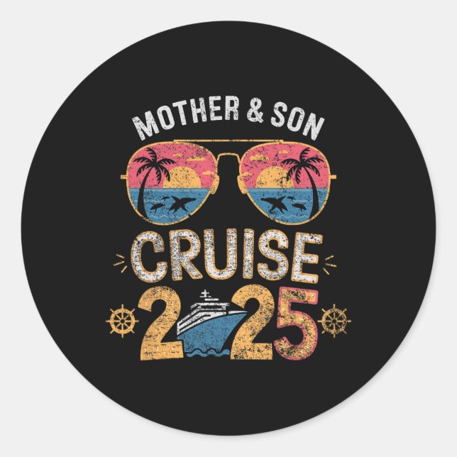 Sticker Rond Mère Fils Croisière 2025 Vacation Correspondant Fa (Devant)