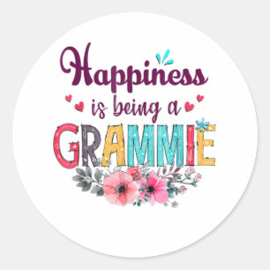 Sticker Rond Mère Le Bonheur Est Être Un Grammeur À Chaque Anni