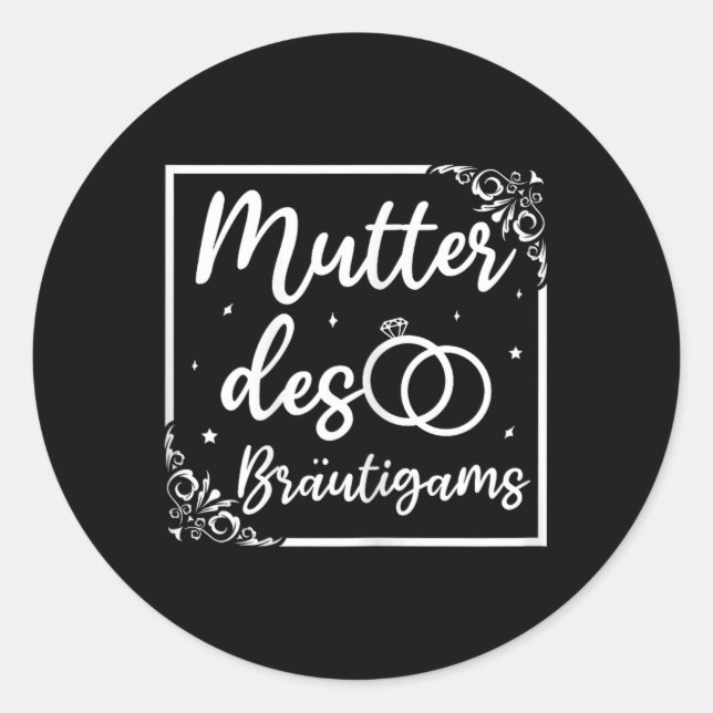 Sticker Rond Mère Mariage Mariale Mère De La Pièce (Devant)