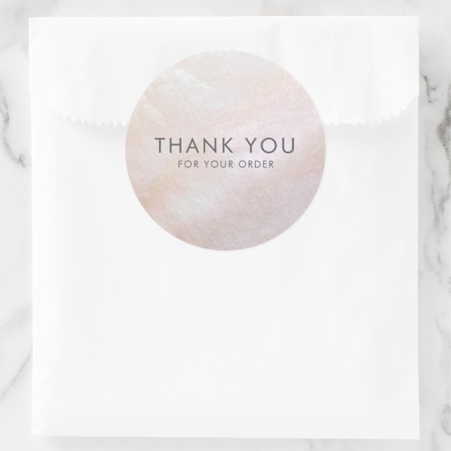 Sticker Rond Mère rose pâle de Pearl Shell Merci (Sac)