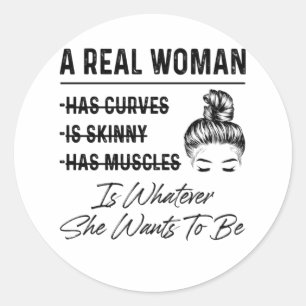 Sticker Rond Mère Une Véritable Femme Anniversaire