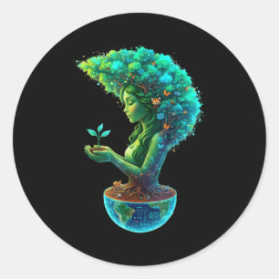 Sticker Rond Mère verte nature journée de la terre 2026 terre m