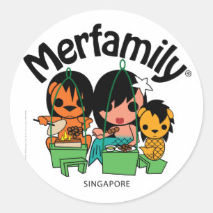Sticker Rond Merfamily® Singapore Satay