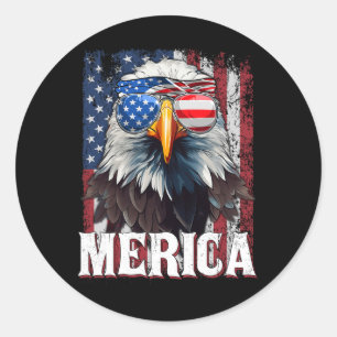 Sticker Rond Merica - Aigle patriotique de la liberté des États