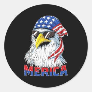 Sticker Rond Merica Eagle Mullet Jour des anciens combattants d