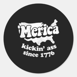 Sticker Rond Merica Kickin' depuis 1776