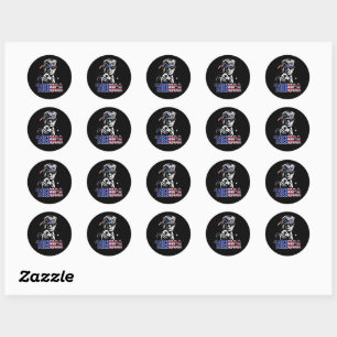 Sticker Rond Merica Trump American Flag États-Unis