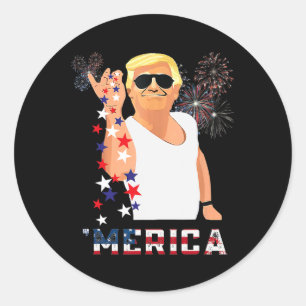 Sticker Rond Merica Trump s'habille de la partie américaine de