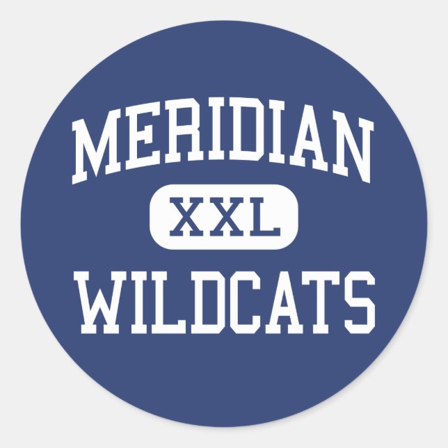 Sticker Rond Méridien - Wildcats - High - Meridian Mississippi (Devant)