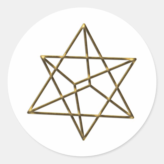 Sticker Rond Merkaba - Stern Tetraeder - Metatron (Devant)