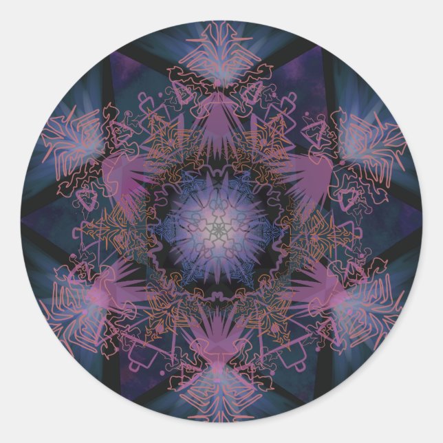 Sticker Rond Merkabah Mandala Motif (Devant)