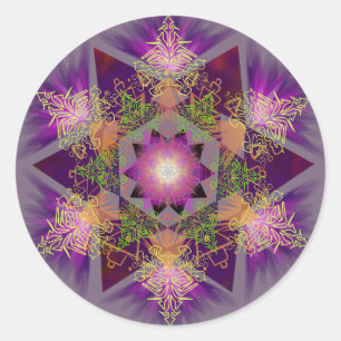 Sticker Rond Merkabah Mandala Motif