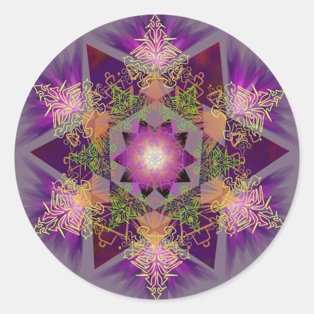 Sticker Rond Merkabah Mandala Motif (Devant)
