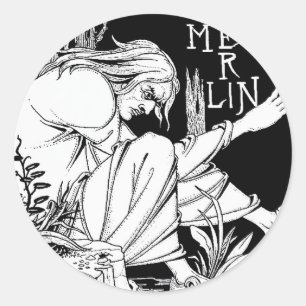 Sticker Rond "Merlin" d'Aubrey Beardsley, 1893