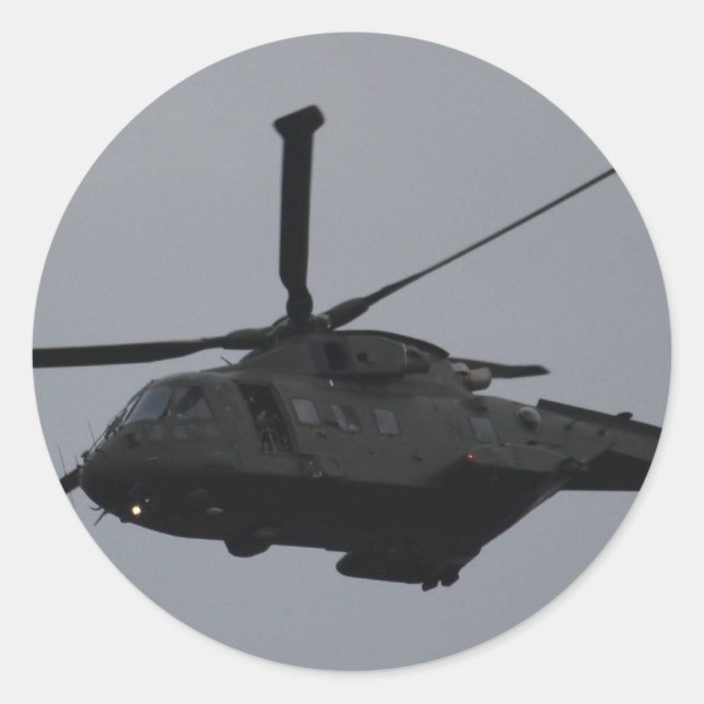 Sticker Rond Merlin Helicopter de RAF Benson, Royaume-Uni (Devant)