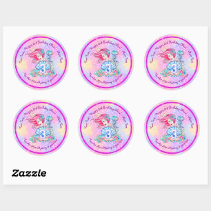 Sticker Rond Mermaid 3e anniversaire Modifier Modifier Modifier