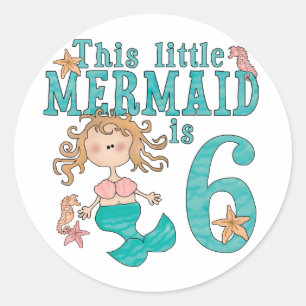 Sticker Rond Mermaid 6e anniversaire