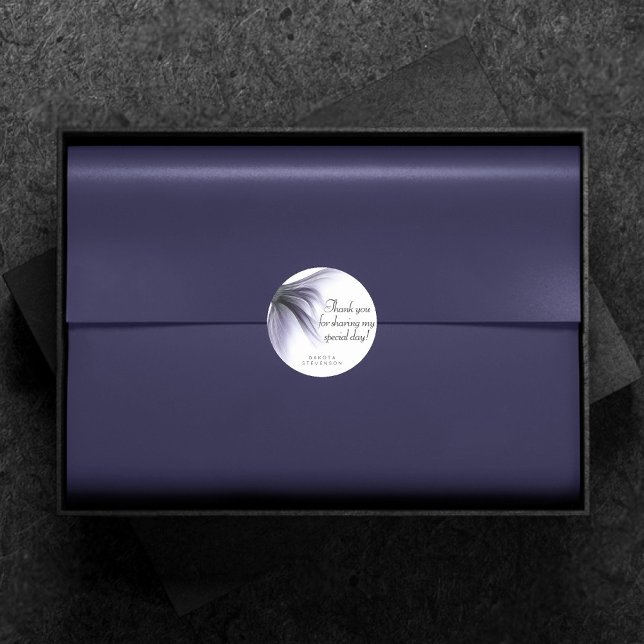 Sticker Rond Mermaid Chic Tail | Lavande Merci violet (Créateur téléchargé)