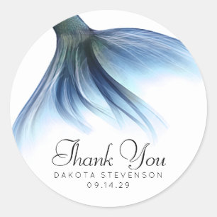 Sticker Rond Mermaid Glam Tail   Dusty Ice Blue Sheen Merci