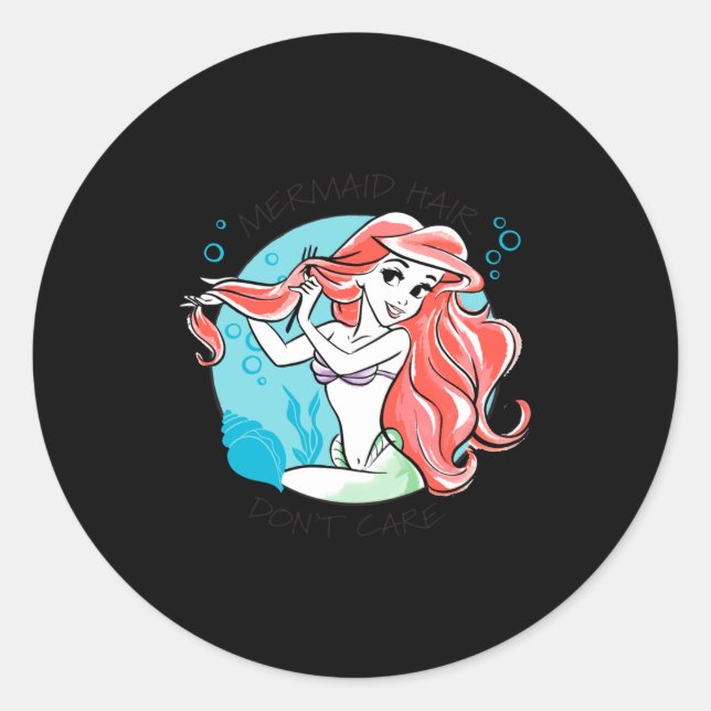 Sticker Rond Mermaid Hair Dont Care  (Devant)
