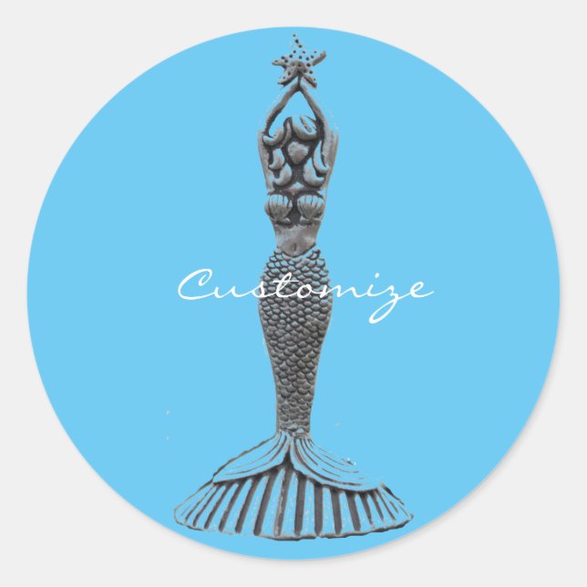 Sticker Rond Mermaid Holding Star Thunder_Cove (Devant)