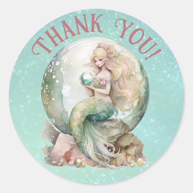 Sticker Rond Mermaid Merci (Devant)