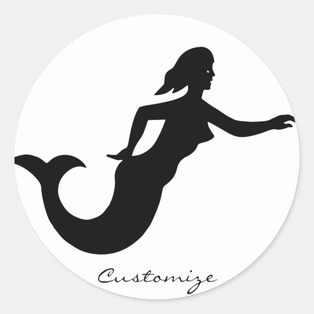 Sticker Rond Mermaid Silhouette Thunder_Cove (Devant)