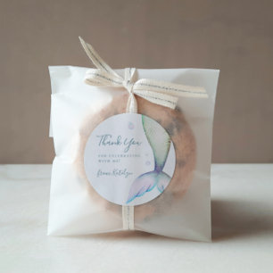 Sticker Rond Mermaid Tail Anniversaire Merci